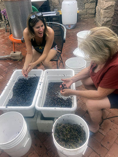 Alex Striler making wine